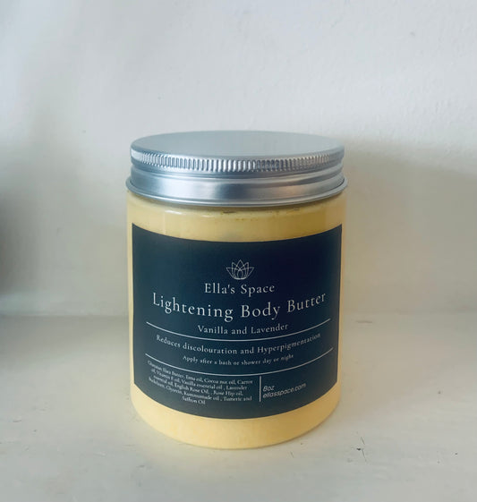 Lightening body butter-lightens and brightens skin (no bleaching) improves skin texture